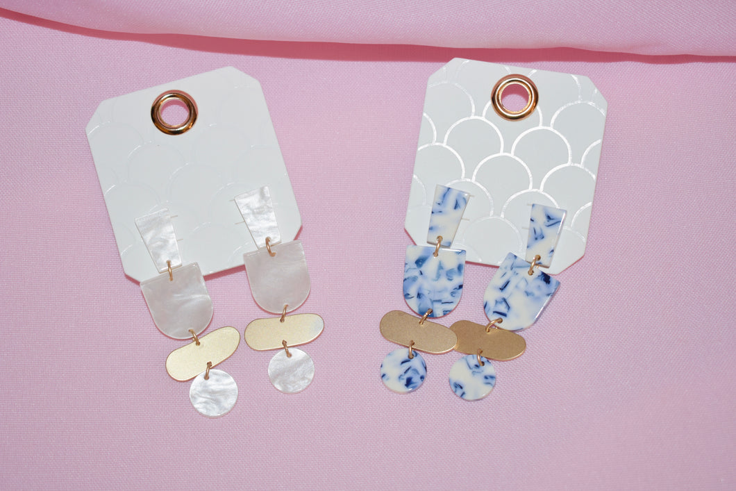 4 Geometrical Drop Earrings