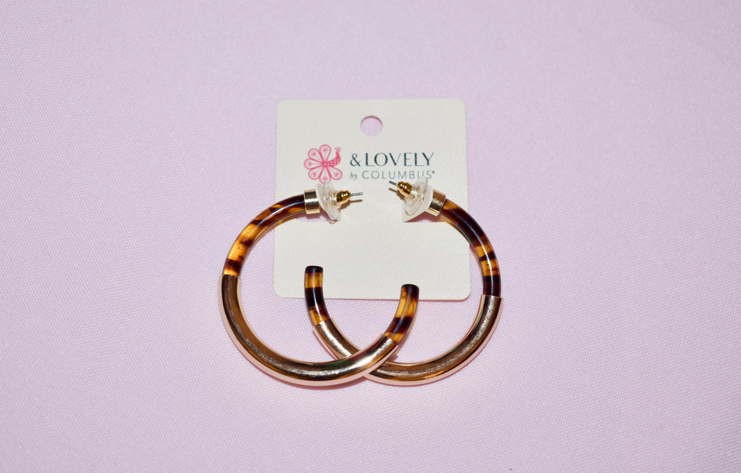 Tortoise & Gold Hoops