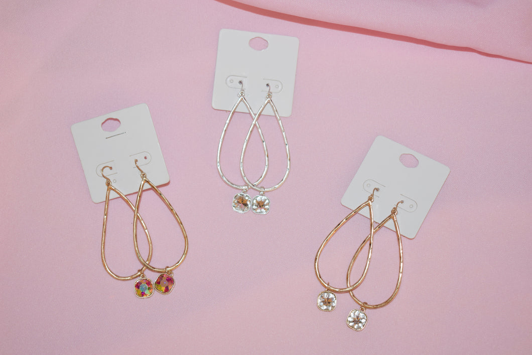 Crystal Dangle Teardrop Earrings